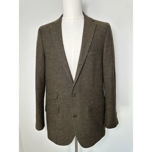 Lands' End Brown Wool Tweed Blazer 42L Men's Sport Coat Heritage Style